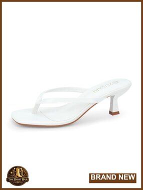 Kitten Heel Flip Flop Sandals Square Toe Thong Low Heel Slip Resistant